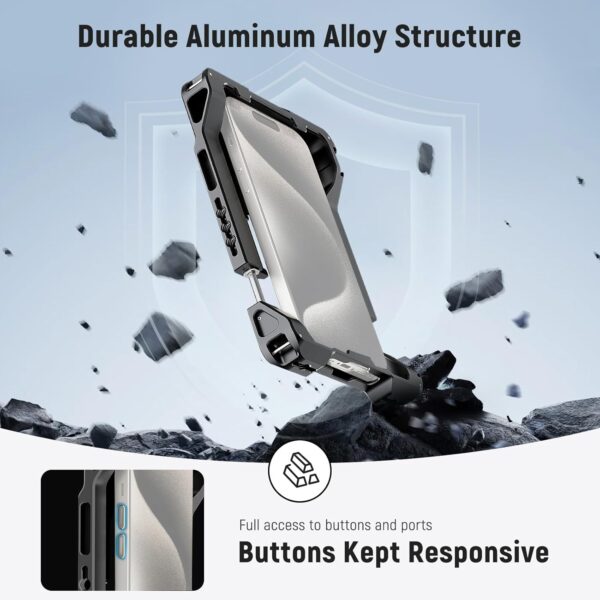 71mgTMohRTL._AC_SL1500_.jpg NEEWER Universal Smartphone Video Rig with Handles 67mm Filter Adapter Anti Drop Cold Shoe Compatible with DJI Mic iPhone Samsung Galaxy Android, Phone Cage Stabilizer for Video Recording, PA017