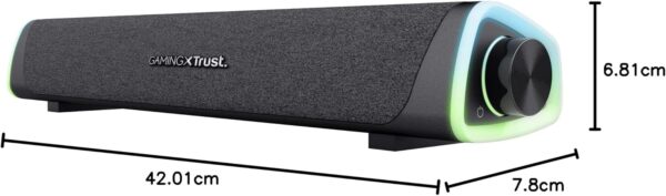 71mmLhVitLL._AC_SL1500_.jpg Trust Gaming GXT 620 Axon RGB Illuminated Soundbar 12W, USB Powered, 3.5mm AUX, PC Speaker for Computer, Laptop, Smartphone, Tablet, TV - Black