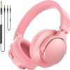 71mxaD6CVL._AC_SL1500_.jpg syndesmos Wireless Over Ear Bluetooth Headphones, Studio Monitor & DJ Headphones with 50mm Drivers, 100H Playtime, 1/4" to 3.5mm Wired Audio Jack for Mixing, Recording, Guitar Amp, Podcast, Pink
