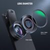 71n2pIvEnL._AC_SL1500_.jpg NEEWER BASICS 2 In 1 Phone Camera Lens Accessories Kit, HD 0.45x Wide Angle + 15x Macro, 37mm Lens Clamp Compatible with iPhone Samsung Android Smartphone, LS-67