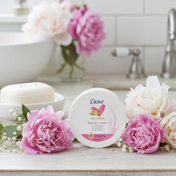 71nOg8X9RDL._SL1500_.jpg Dove Nourishing Body Care, Face, Hand, and Body Beauty Cream for Normal to Dry Skin Lotion for Women with 24-Hour Moisturization, 4-Pack, 2.53 Oz Each Jar