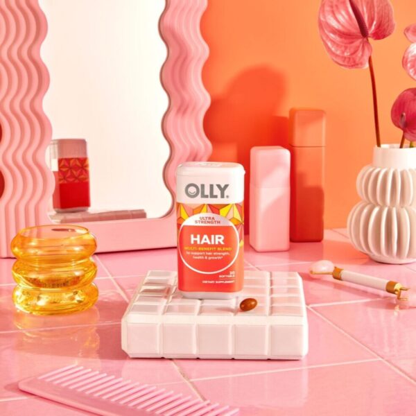 71o3AlHO3FL._AC_SL1500_.jpg OLLY Ultra Strength Hair Softgels, Supports Hair Health, Biotin, Keratin, Vitamin D, B12, Hair Supplement, 30 Day Supply - 30 Count (Packaging May Vary)