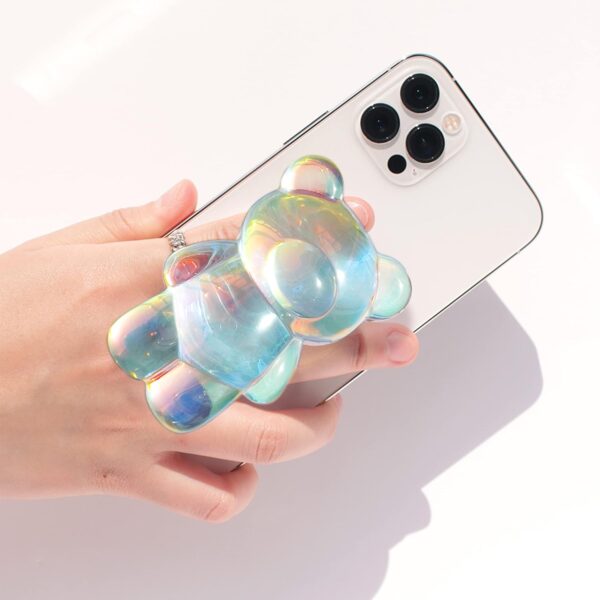 71ogNIvfKzL._AC_SL1500_.jpg On The Grip 3D Gummy Bear Style Expandable Collapsible Mobile Phone Grip Stand Holder for Smartphone Tablet Cell Phone Accessory (Holographic)