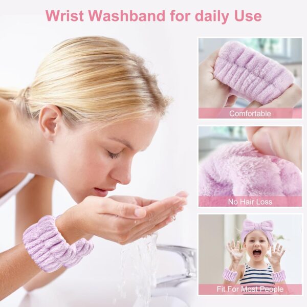 71pPQFIEfkL._SL1500_.jpg Dorbetar 6Pack Headband and Wristband Set for Washing Face, Spa Skincare Makeup Headband, Soft Puffy Hair Band Bow Tie, for Women and Teen Girl Trendy Stuff Gifts