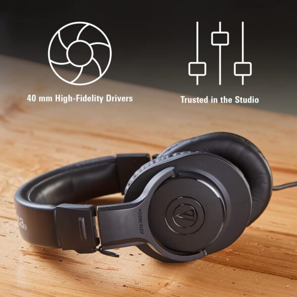 71pXkAZiEaL._AC_SL1500_.jpg Audio-Technica ATH-M20x Professional Studio Monitor Headphones, Black