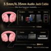 71q6vsWS4kL._AC_SL1254_.jpg syndesmos Wireless Over Ear Bluetooth Headphones, Studio Monitor & DJ Headphones with 50mm Drivers, 100H Playtime, 1/4" to 3.5mm Wired Audio Jack for Mixing, Recording, Guitar Amp, Podcast, Pink