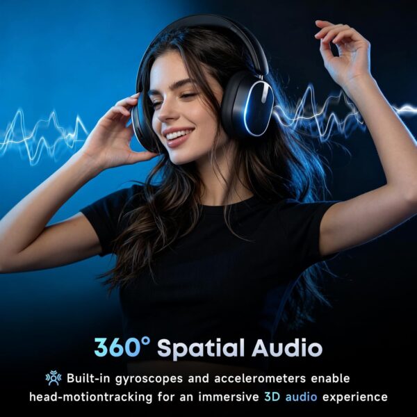 71q7g75LUVL._AC_SL1500_.jpg Hybrid Active Noise Cancelling Bluetooth Headphones, Over Ear Wireless Headphones with 120H Playtime, Hi-Res Audio, Deep Bass, Memory Foam Ear Cups for Home Office Travel