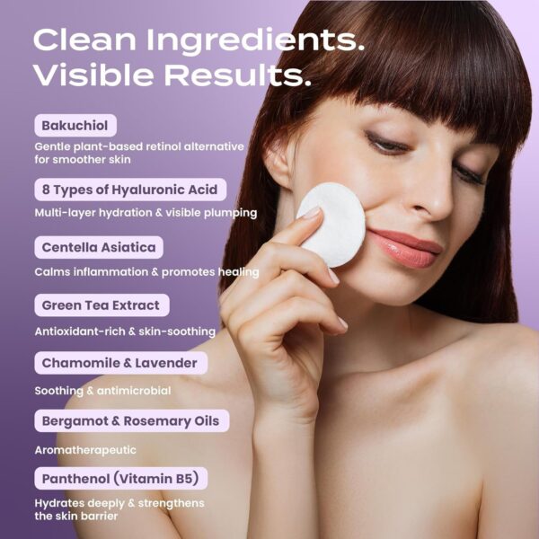Body Restore Bakuchiol Toner Pads – Fathers Day Gift for Dad, Korean Skin Care, Face Wipe with Niacinamide and Hyaluronic Acid, Birthday Gifts for Women and Men