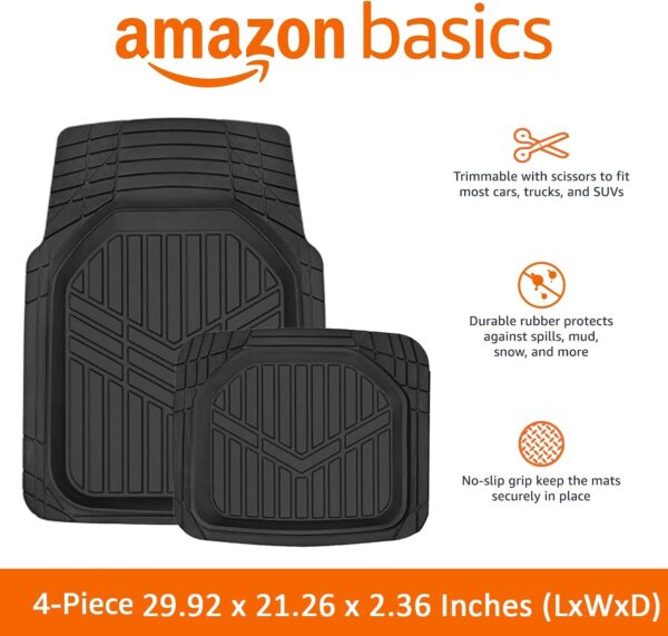 71r32L-Q5L._AC_SL1500_.jpg Amazon Basics Deep Dish Universal Heavy Duty PVC Floor Mats Set 4 piece with Cargo Liner, All-Weather Protection waterproof Trim To Fit for Cars, Automotive, SUVs, Sedan, Trucks, Black