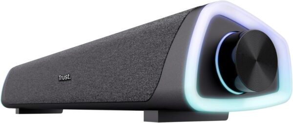 71rGPjKRwJL._AC_SL1500_.jpg Trust Liro Soundbar PC Speaker 12W, Compact Stereo Sound Bar with RGB LED Lights, 3.5mm AUX Cable Connection, USB Powered PC Speakers for Computer Laptop Desktop Tablet Smartphone TV, Black