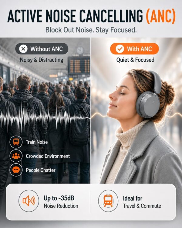 71rKs54uNrL._AC_SL1402_.jpg Wentronic Y05 Bluetooth Over-Ear Headphones with Active Noise Cancelling, Hi-Res Audio, 48H Playtime, Built-in Mic, Wired/Wireless, Works with iOS, Android & PC, Grey