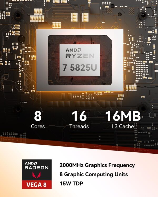 71rQ0VzouoL._AC_SL1500_.jpg GEEKOM A5 Business Mini PC Idea Light Gaming/Education, AMD Ryzen 7, 16GB RAM(Expandable to 64GB), 512GB NVMe SSD, Windows 11 Pro Desktop Computer Supports Quad Display/4K Video Streaming
