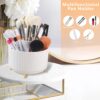71rQNGjvyHL._AC_SL1500_.jpg Desk Organisers Pen Holder 360° Rotating Makeup Organiser Stationary Desk Organisers with 5 Compartments Pen Pot for Home Office School Classroom, White
