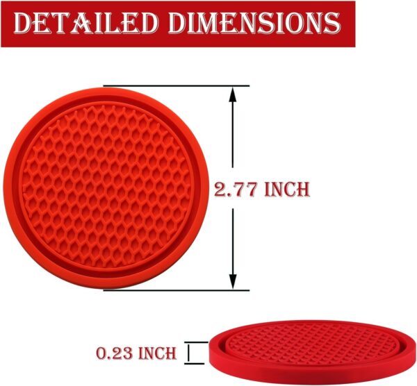 71s4vzN9hOL._AC_SL1500_.jpg SINGARO Car Cup Coaster, 4PCS Universal Non-Slip Cup Holders Embedded in Ornaments Coaster, Car Interior Accessories, Red