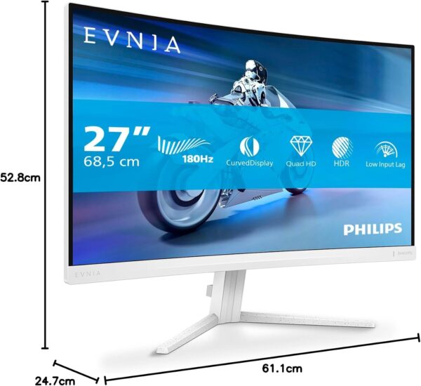 71sFEMtkX2L._AC_SL1500_.jpg PHILIPS Evnia 27M2C5501-27 inch QHD curved gaming monitor, 180 Hz, 1 ms GtG, FreeSync Premium (2560x1440, 2x HDMI 2.0, 1x DisplayPort1.4) white