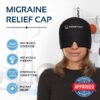 71sKJaGD6JL._AC_SL1500_.jpg Migraine Relief Cap Ice Head Wrap and Hat | Hot/Cold Gel Pack with Face and Eye Mask Compress for Headache Relief - Black