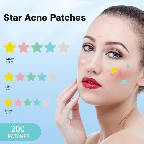 71sMO4Fm37L._SL1500_.jpg QUSTERE Pimple Patches for Face, Hydrocolloid Acne Patches, Cute Star Zit Covers, Colorful Spot Stickers with Tea Tree, Salicylic Acid & Cica Oil| 3 Sizes (10mm, 12mm & 14mm) |200 Count