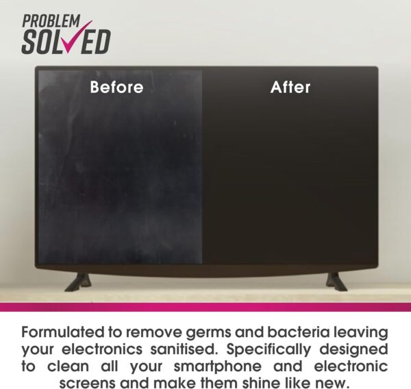 71sZ4HhCufL._AC_SL1500_.jpg Problem Solved - Screen Cleaner Anti Bacterial Spray for Monitor TV Tablet Laptop Smartphone - 100ml