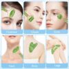 Jade Roller & Gua Sha Set 5-in-1, Full Body Massage Tools | Gua Sha Facial Tool Set Portable cooling Xiuyan Jade design for skincare, travel and gifting.