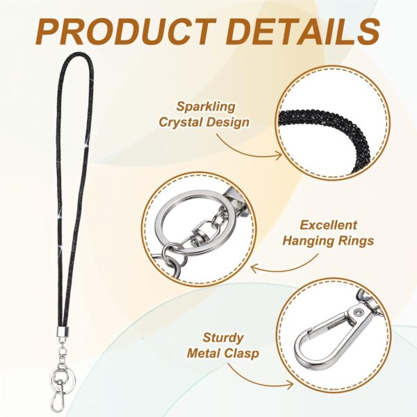 71tx8Q49ZaL._AC_SL1500_.jpg PATIKIL Bling Lanyard, Rhinestone Crystal Lanyard Chain Diamond Neck Strap Keychain with Metal Clasp & Keyring