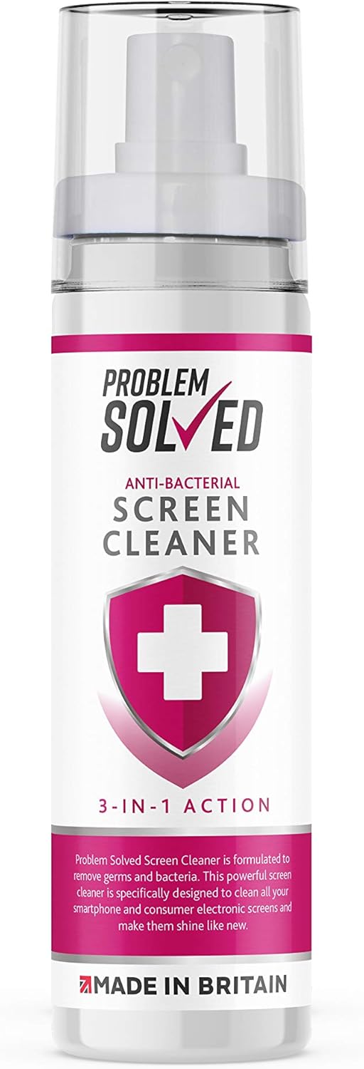 71u9UOomuPL._AC_SL1500_.jpg Problem Solved - Screen Cleaner Anti Bacterial Spray for Monitor TV Tablet Laptop Smartphone - 100ml
