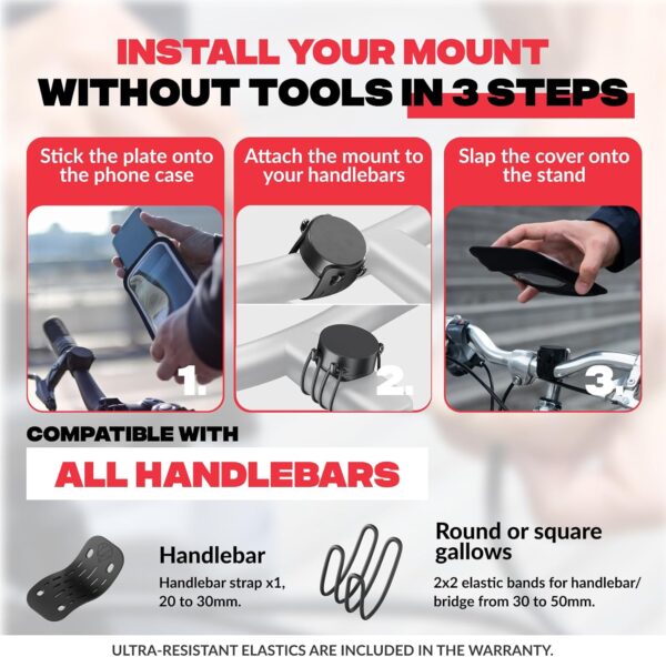 71uYOSE03hL._AC_SL1500_.jpg Shapeheart Magnetic Bike Phone Holder - XL Waterproof Touchscreen Pouch - Universal Handlebar Mount for MTB, Motorcycle, E-Scooter - Detachable Smartphone Case - Quick and Stable Setup
