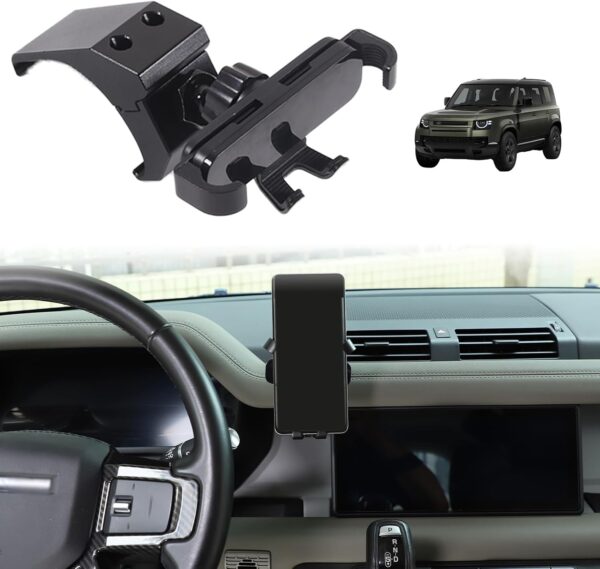 METYOUCAR Car Phone Holder for LR Defender 90 110 130 2020-2023 Rotatable Fixed Phone Holder for Car Fit for iPhone Android and Universally Smartphones Mount(SE/HSE model)