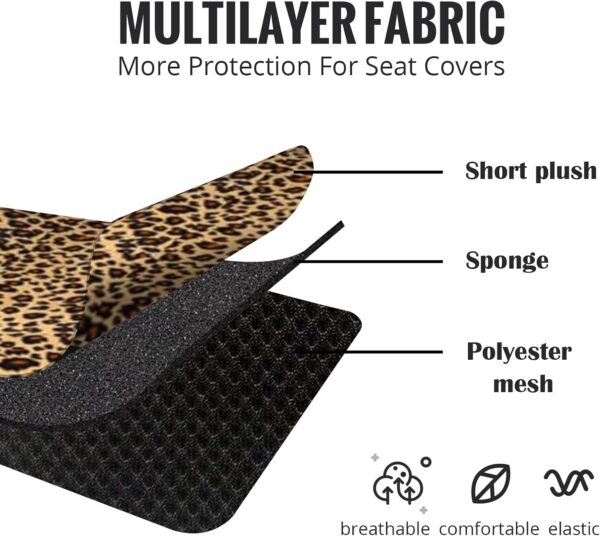 71vLgUlV4GL._AC_SL1500_.jpg Audel Zebra Car Seat Cover Set with 2 Seat Belt Pads & Universal 15 Inch Steering Wheel Cover Fit for Car, Truck, SUV, or Van (Leopard)