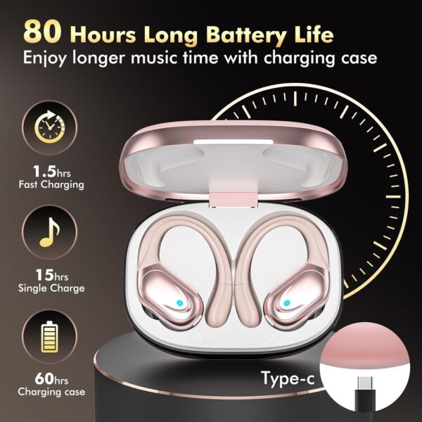 71vYh1MbKaL._AC_SL1500_.jpg HAOYUYAN Wireless Earbuds, Sports Bluetooth Headphones, LED Power Display Ear Buds with 80Hrs Playtime, Noise Canceling Headset, IPX7 Waterproof Earphones for Workout/Running