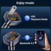 GizmoVine Bluetooth Car Adapter, FM Transmitter with Bass Boost, Wireless Hands-Free Call Kit, Audio Receiver, USB C QC PD 30W Fast Charger, 12V Cigarette Lighter, U Disk MP3 Music Player