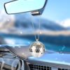 71w8T8djOL._AC_SL1500_.jpg Disco Car Mirror Hanger,Bling Car Charm,Disco Ball Accessory-2 inches (Silver)