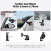 71wJcIZA35L._AC_SL1500_.jpg NEEWER 3" Suction Cup Camera Mount Bracket with Ball Head Magic Arm, 1/4" ARRI Holes, Quick Release Car Mount with Holder & Action Cam Adapter Compatible with DJI Insta360, CA104
