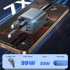 SUPERONE Retractable Car Charger, [Ultra-Compact] 6-Port Car Charger USB C, Phone Car Chargers Fast Charging with USB C & Apple Cable, Car Accessories Phone Chargers for 17/16/15/14/13/12 Series