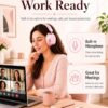 Wentronic Y05 Bluetooth Over-Ear Headphones with Active Noise Cancelling, Hi-Res Audio, 48H Playtime, Built-in Mic, Wired/Wireless, Works with iOS, Android & PC, Pink