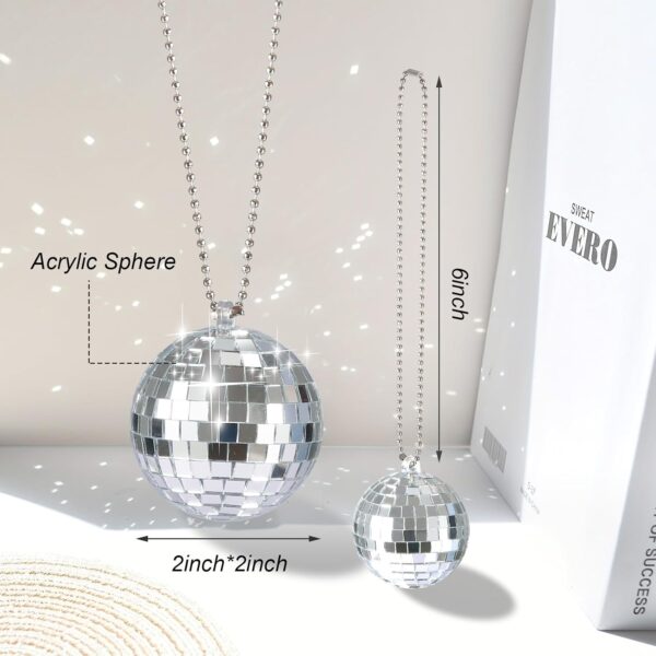71xAduuMiNL._AC_SL1500_.jpg Disco Car Mirror Hanger,Bling Car Charm,Disco Ball Accessory-2 inches (Silver)