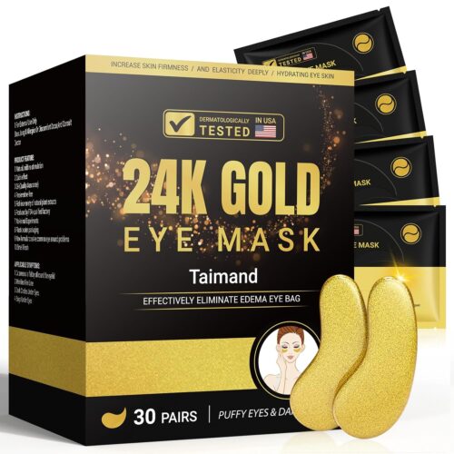 71xZZcQy1IL._SL1500_.jpg Taimand Under Eye Patches (30 Pairs), 24K Gold Under Eye Mask for Puffy Eyes, Dark Circles,Bags and Wrinkles with Collagen,Relieves Pressure and Reduces Wrinkles,Revitalises and Refreshes Your Skin