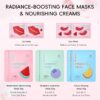 QUIYUM Skincare Set - 26PCS Face Masks & Lip-Eye Masks, Fruit & Turmeric VC Masks Gifts for Women Teen Girls, Travel Size Toiletries for Mother's Day Christmas Birthday