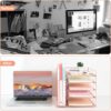 71y2IkuMibL._AC_SL1500_.jpg LEKETREE Desk Organizer with 5-Tier Paper Letter Tray and File Holder, Desktop Accessories for Office Supplies & Workspace (Rose Gold)