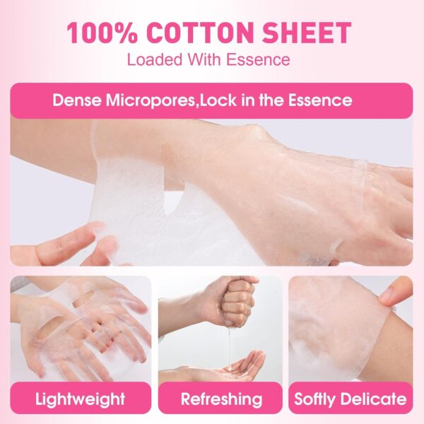 KONEUK 12 Pack Collagen Hydrating Face Masks Skincare, Sheet Face Mask for All Skin Types, Facial Masks Set for Women Skin Care, Face Mask Bulk Spa Gifts for Women