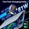 GizmoVine FM Transmitter for Car with 81W Fast Charge (PD 45W & QC3.0 36W), Bluetooth 5.4 Wireless Radio Adapter, Hands-Free Calling, Siri/Google Assistant, Bass Boost & LED Backlit
