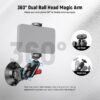 71yUEQy0EwL._AC_SL1500_.jpg NEEWER 3" Suction Cup Camera Mount Bracket with Ball Head Magic Arm, 1/4" ARRI Holes, Quick Release Car Mount with Holder & Action Cam Adapter Compatible with DJI Insta360, CA104