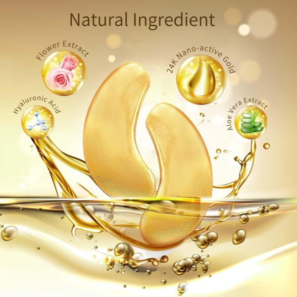 71ylHBk5UcL._SL1500_.jpg Under Eye Patches, 40 Pairs Eye Mask for Dark Circles, Puffy Eyes, Undereye Bags,Wrinkles,Eye Mask Patches with 24K Gold, Hyaluronic Acid,Rose & Aloe Vera, Eye Treatment Skin Care for Men & Women Gift