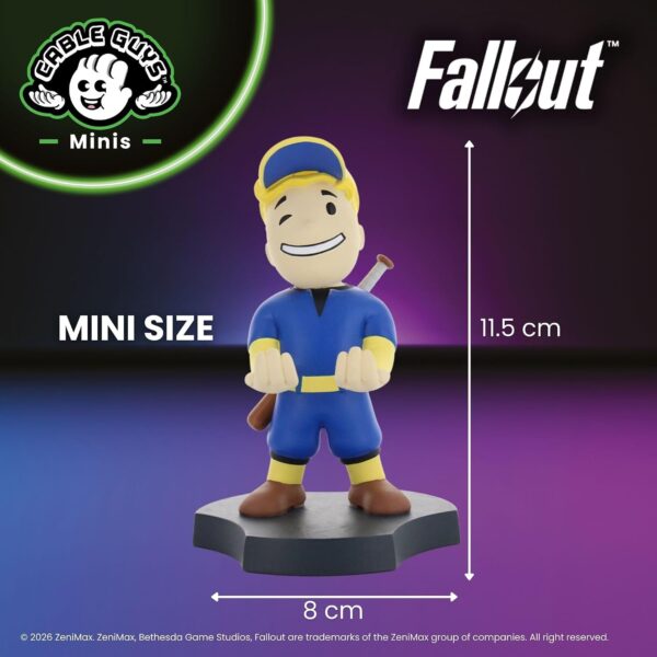 71ylSTKShhL._AC_SL1500_.jpg Cableguys Minis Fallout Big League Vault Boy Phone Stand & Earbuds Holder - Novelty Phone Stand for Desk and Bedside, In Ear Headphone Holder for Smartphone & Small Devices, Desk Decor Accessories