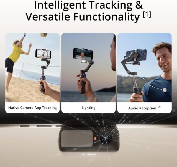 71zGlJmxtdL._AC_SL1500_.jpg DJI Osmo Mobile 7P Gimbal Stabilizer for iPhone, Android, Native Tracking, Lighting, 3-Axis Phone Gimbal, Quick Launch, One-Tap Edit, Built-in Extension Rod & Tripod, 10hrs Use, Phone Charging