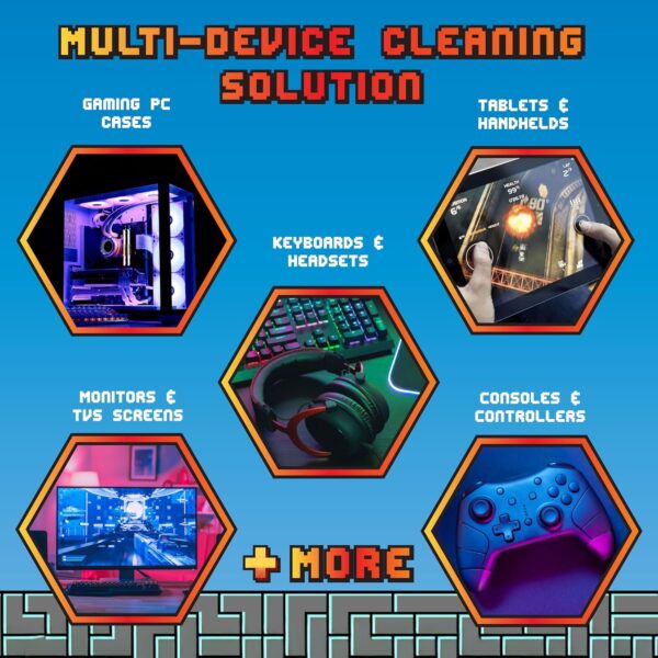 Gamer +, Screen Cleaner - Streak-Free Spray for Gaming Monitors, TVs, Laptops, Consoles, Controllers, Keyboards, Smartphones & Tablets - Removes Dust, Smears & Fingerprints - 250ml