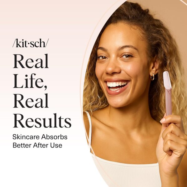 81qHOugdXL._SL1500_.jpg Kitsch Dermaplane Razor for Women Face – Face Razors for Women & Men, Eye Brow Razors & Face Shaver – Exfoliating Facial Razor & Dermaplaner as Skin Care Tool for Smoother Skin - Terracotta, 6 pcs