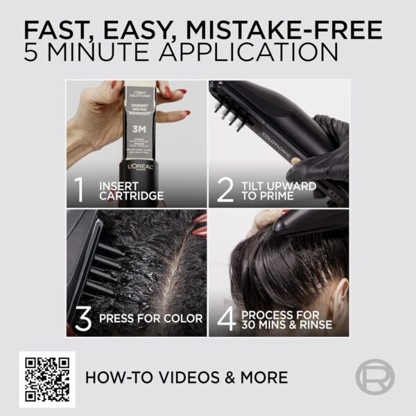 L'Oreal Paris Colorsonic Permanent Hair Dye Coloring Device for Root Touch Up, All Over Color, and Gray Coverage, Mistake-Free Application (Hair Color Cartridge Sold Separately)