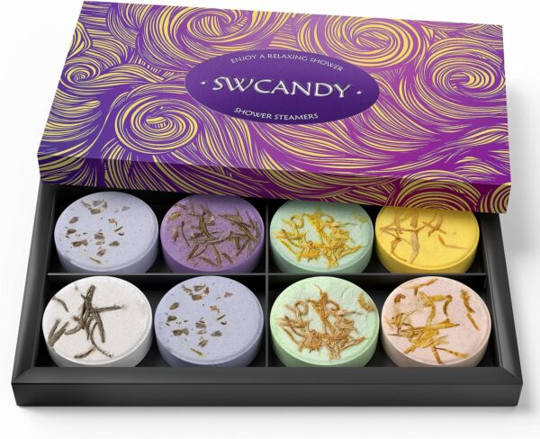 810MBwVTSaL._AC_SL1500_.jpg Shower Steamers Aromatherapy Birthday Gifts for Women - SWCANDY 8 Pcs Travel Essentials, Hotel Shower Spa Holidays Mom Wife Grandma Sister Her Self Care Relaxation with Natural Essential Oils Home