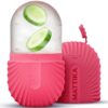 Ice Roller for Face & Eyes – Facial Ice Roller for Under Eye Puffiness, Reusable Silicone Ice Face Roller Massager for Skin Tightening, Pore Shrinking & Cooling Skincare Tool (Pink)