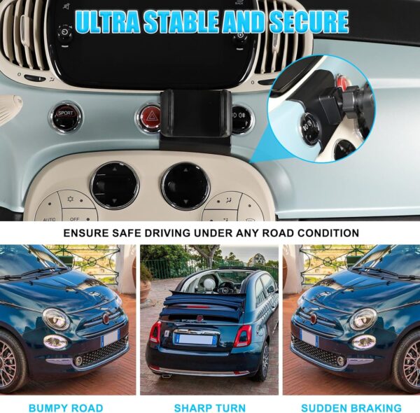 METYOUCAR Car Phone Holder for Fiat 500 2007-2016-2024 Rotatable Fixed Phone Holder for Car Fit for iPhone Android and Universally Smartphones Mount (Clip/A Style)